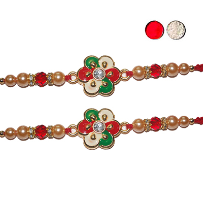 "Zardosi Rakhi - ZR-5390 A-055 (2 RAKHIS) - Click here to View more details about this Product